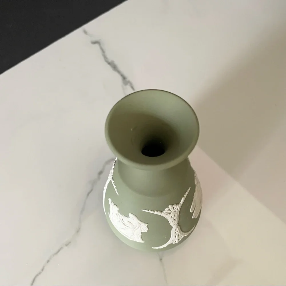 Green Bud Vase - Jasperware by Wedgwood